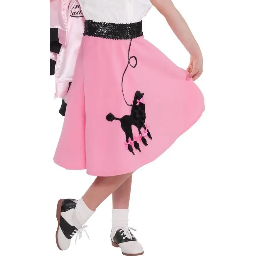 Girls Pink Poodle Skirt