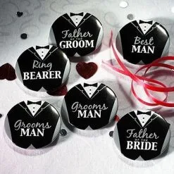 Groom Bridal Party Buttons 8ct