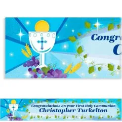 Custom Blue First Communion Banner 6ft