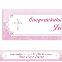 Custom Pink Communion Blessings Banner 6ft