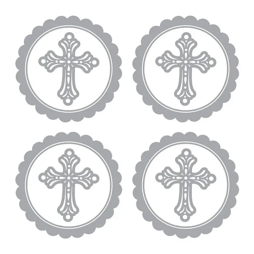 Silver Religious Sticker Labels 20ct