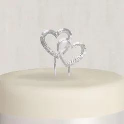 Double Heart Wedding Cake Topper