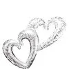 2018-07-20 23:59:30 Silver Swirl Double Heart Balloon - Giant 53in X 36in