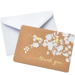 Kraft Bird Thank You Notes 50ct