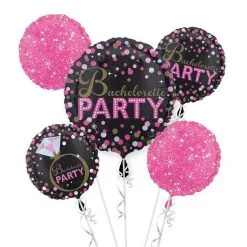 2018-07-20 23:59:30 Bachelorette Party Balloon Bouquet 5pc - Sassy Bride