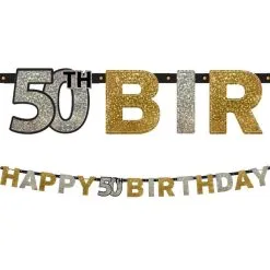 Prismatic 50th Birthday Banner - Sparkling Celebration