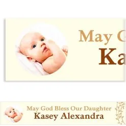 Custom Baptism Wreath Photo Banner