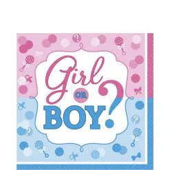 Girl Or Boy Gender Reveal Lunch Napkins 16ct