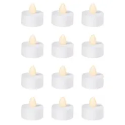 White Tealight Flameless LED Candles 12ct