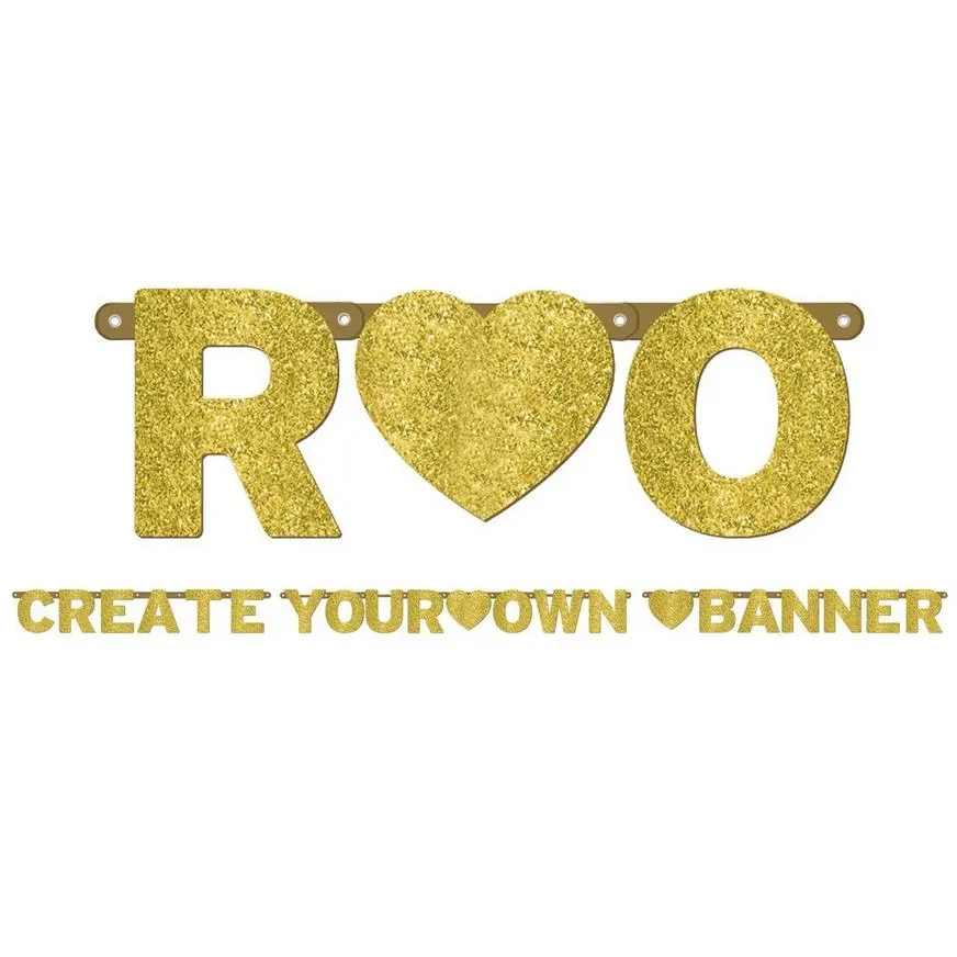Glitter Gold Letter Banner Kit