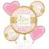 2018-07-20 23:59:30 Sparkling Pink Wedding Balloon Bouquet 5pc