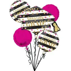 Giant Prismatic Confetti Graduation Balloon Bouquet With Balloon Weight 6pc