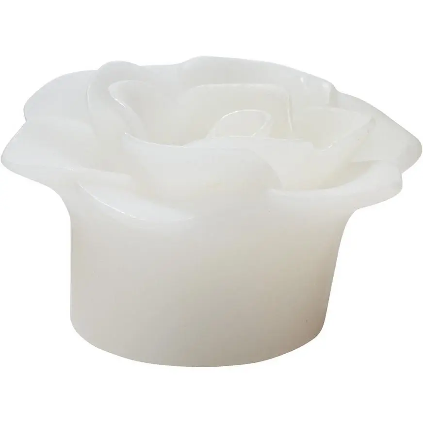 White Floating Flower Water-Activated Flameless LED Candles 2ct - Image 2
