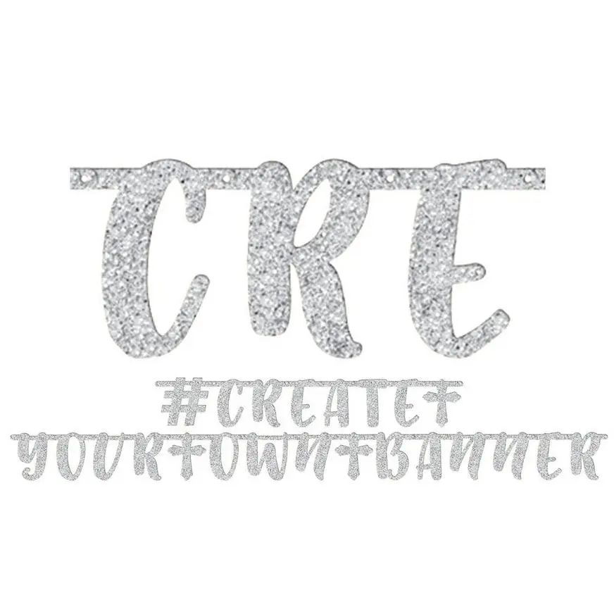 AMSCAN Glitter Silver Religious Letter Banner Kit 140pc