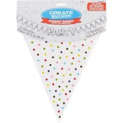 Create Your Own Rainbow Polka Dots Pennant Banner