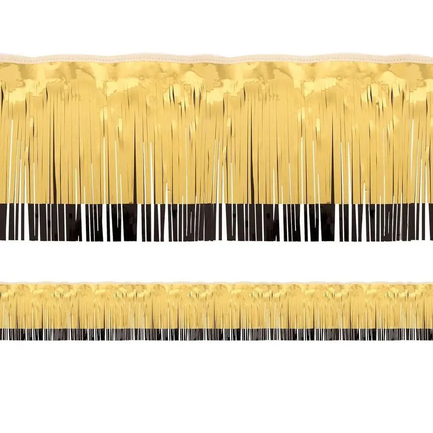 Black & Gold Tinsel Fringe