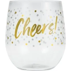 Cheers Plastic Stemless Wine Glass