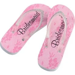 Lillian Rose Adult Small Pink Bridesmaid Flip Flops