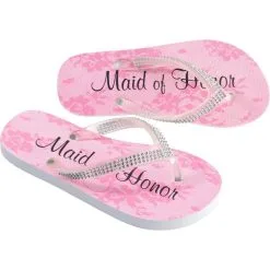 Lillian Rose Adult Medium Pink Maid Of Honor Flip Flops