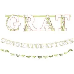 AMSCAN Floral Greenery Jumbo Letter Banner With Mini Banner