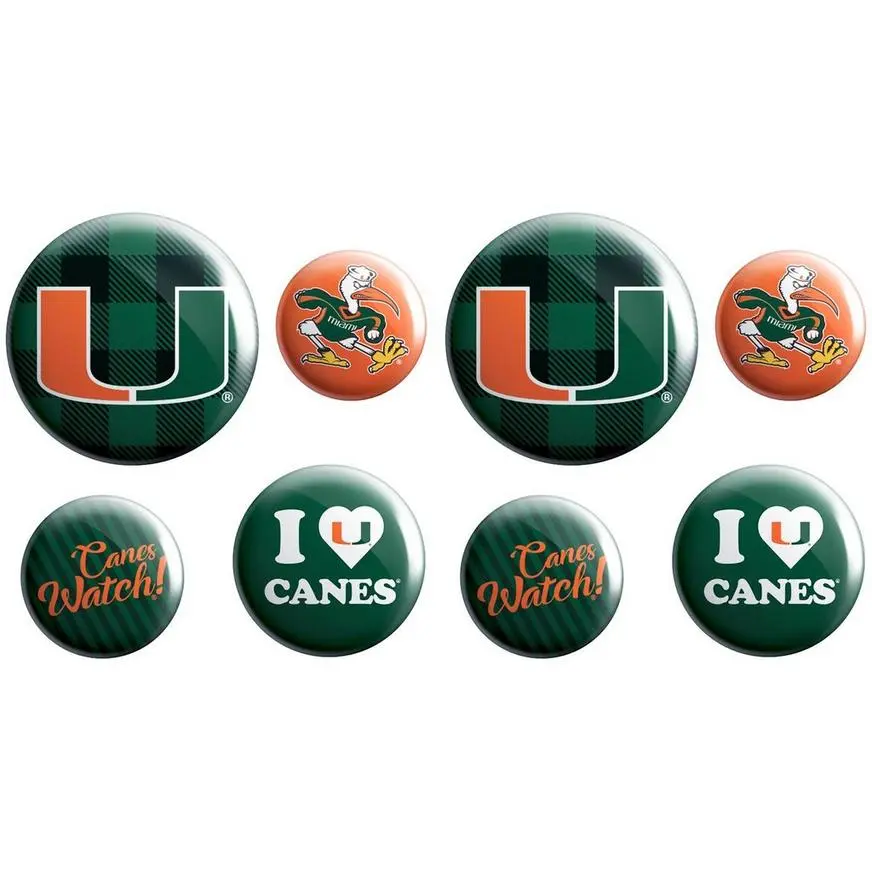 Miami Hurricanes Buttons 8ct