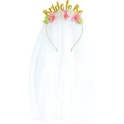 Gold Bride-To-Be Headband With Veil