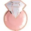 Metallic Blush & Rose Gold Diamond Ring Dessert Plates 8ct