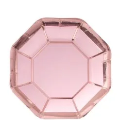 Metallic Blush & Rose Gold Dessert Plates 8ct