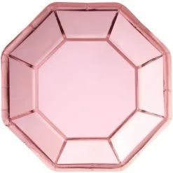 Metallic Blush & Rose Gold Dinner Plates 8ct