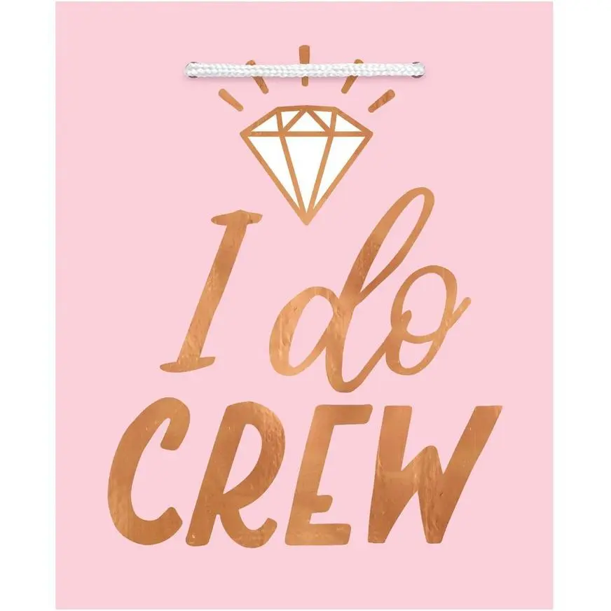 Blush & Rose Gold I Do Crew Gift Bags 6ct