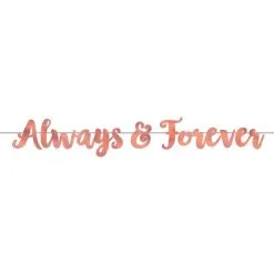 Rose Gold Always & Forever Letter Banner