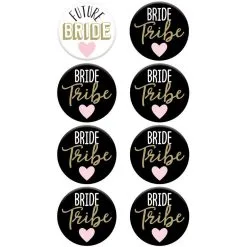Bride Tribe Bachelorette Buttons 8ct