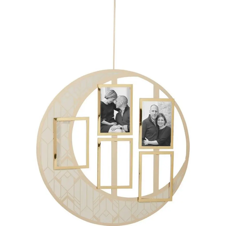 Party City Customizable Metallic Gold & White Photo Decoration