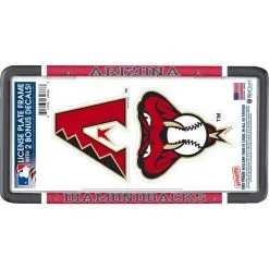 Arizona Diamondbacks License Plate Frame With Decals 3pc