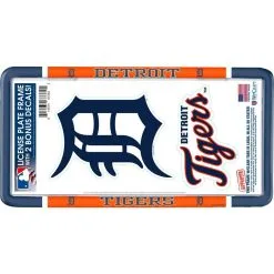 Detroit Tigers License Plate Frame With Decals 3pc
