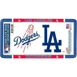 Los Angeles Dodgers License Plate Frame With Decals 3pc