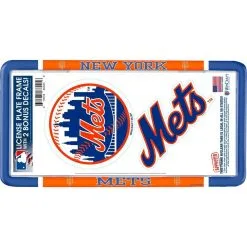 New York Mets License Plate Frame With Decals 3pc