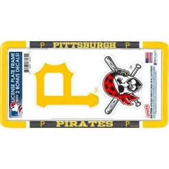 Pittsburgh Pirates License Plate Frame With Decals 3pc