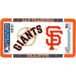 San Francisco Giants License Plate Frame With Decals 3pc