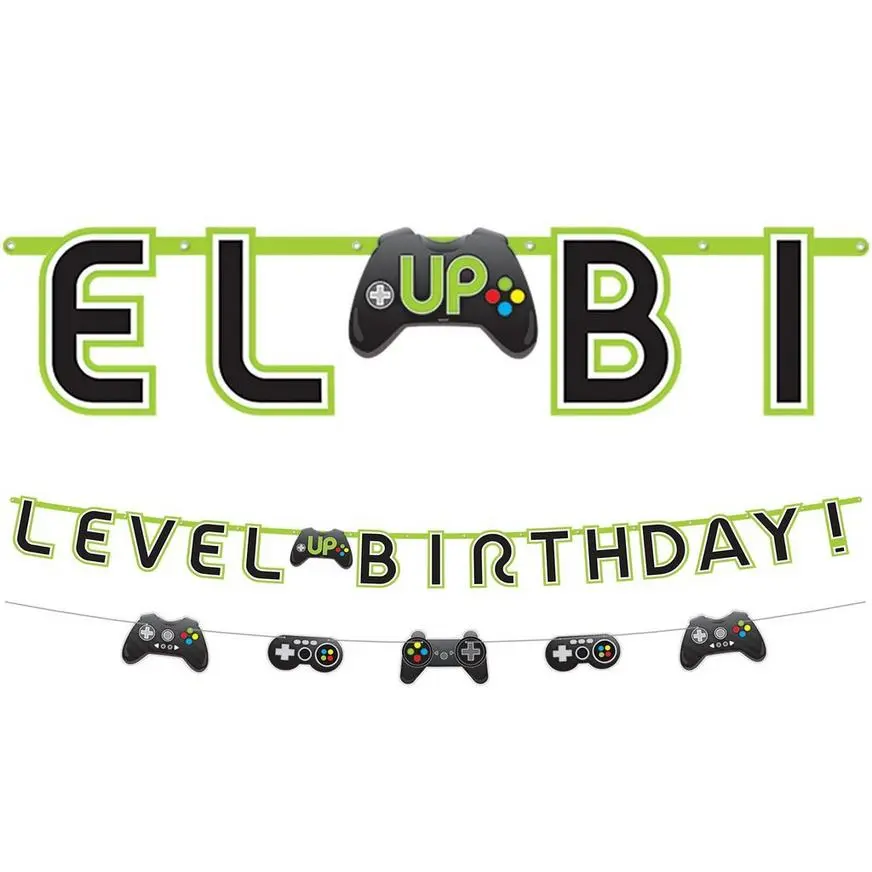 Level Up Birthday Banner With Mini Banner