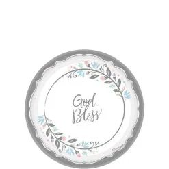 God Bless Holy Day Paper Dessert Plates, 7in, 18ct