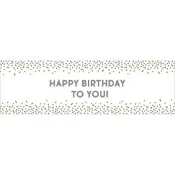 Customizable Gold & Silver Confetti Dot Banner