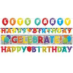 Birthday Balloons Banners 4ct