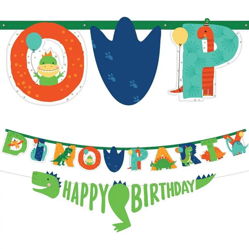 Dino-Mite Personalized Birthday Banner Kit 2ct