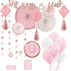 Blush & Rose Gold Bachelorette Party Decorating Kit