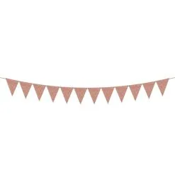 Mini Create Your Own Glitter Rose Gold Pennant Banner, 20ft