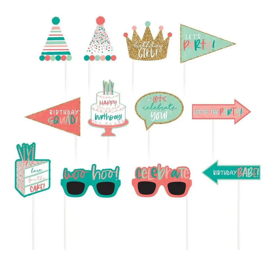 Happy Cake Day Birthday Photo Booth Kit 16pc - Image 2