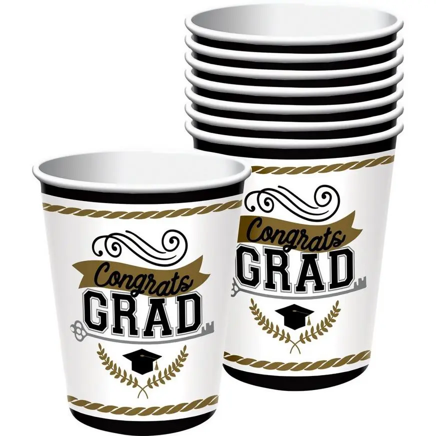 Achievement Is Key Graduation Paper Cups, 9oz, 50ct