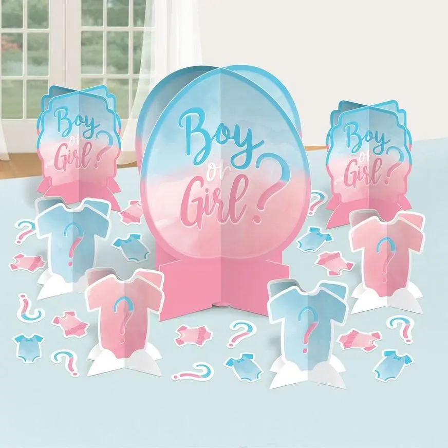 Boy Or Girl? Cardstock Table Decorating Kit, 27pc - The Big Reveal - Image 2