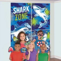 AMSCAN Shark Party Photo Booth Kit 16pc